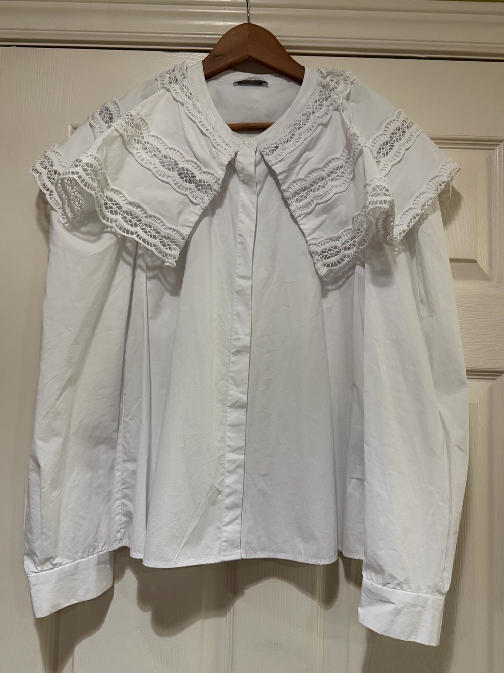 Sandro Ernesta Ruffled Lace Blouse Sz small NWOT - Picture 5 of 10
